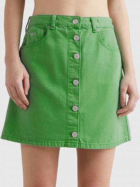 Džínsová sukňa Tommy Jeans zelená
