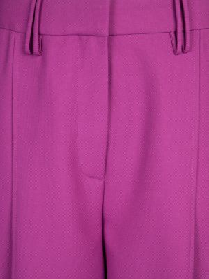 Spodnie relaxed fit plisowane Ganni fioletowe