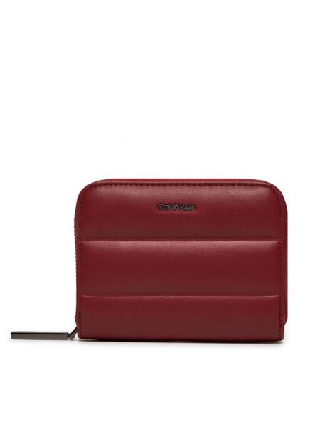 Μικρό πορτοφόλι με φερμουάρ Calvin Klein κόκκινο