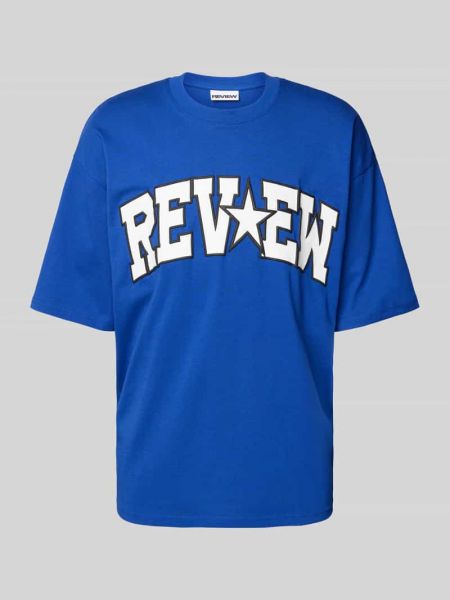 Koszulka z nadrukiem Review niebieska