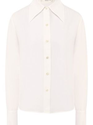 Шелковая рубашка Saint Laurent белая
