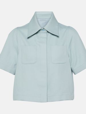 Bombažna volnena srajca Loewe modra