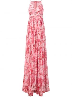 Květinové večerní šaty s potiskem Giambattista Valli růžové