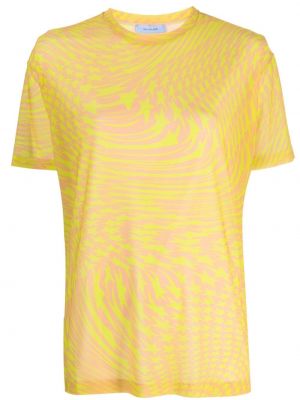 Koszulka z nadrukiem w gwiazdy Mugler żółta