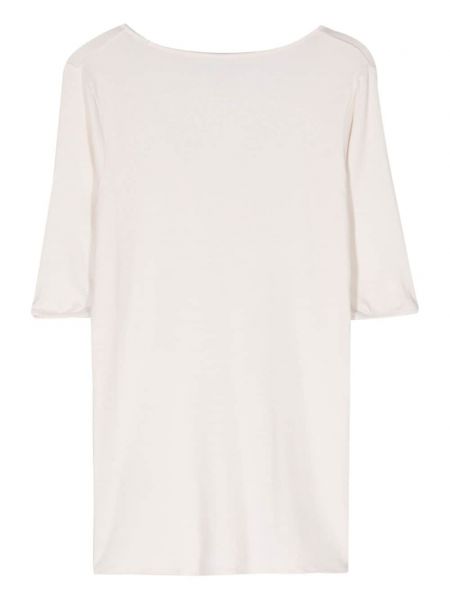 Jersey t-shirt mit v-ausschnitt Majestic Filatures weiß