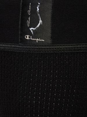 Bavlněné kalhotky jersey se síťovinou Rick Owens černé