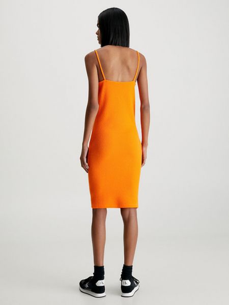 Sukienka mini dopasowana Calvin Klein Jeans pomarańczowa