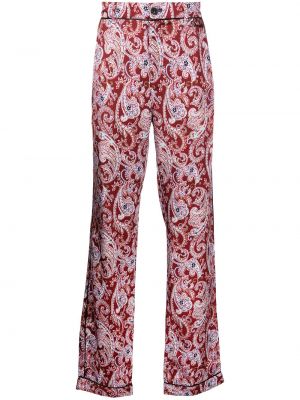 Pantalones rectos de cachemir con estampado con estampado de cachemira Amiri rosa