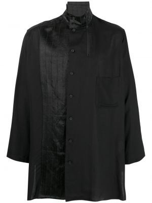 Plisovaná zamatová košeľa Yohji Yamamoto čierna