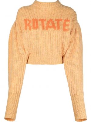Chunky pulover s potiskom Rotate oranžna