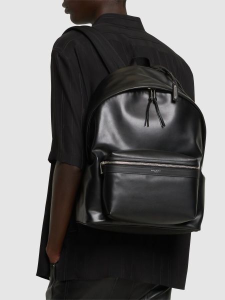 Mochila de cuero Saint Laurent negro