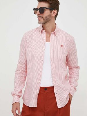 Pernata lanena košulja s gumbima North Sails ružičasta