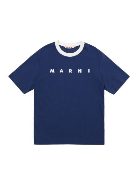 Trøje bomuld t-shirt for piger Marni Junior blå