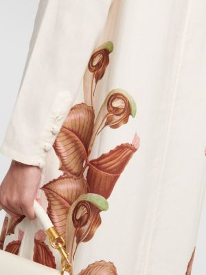 Dlouhé šaty s potiskem Adriana Degreas bílé