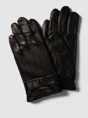 Czarne rękawiczki skórzane Eem