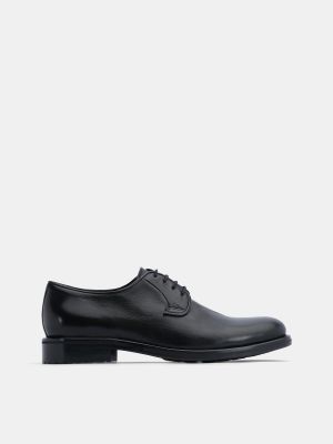 Черные кожаные туфли на шнуровке Lottusse