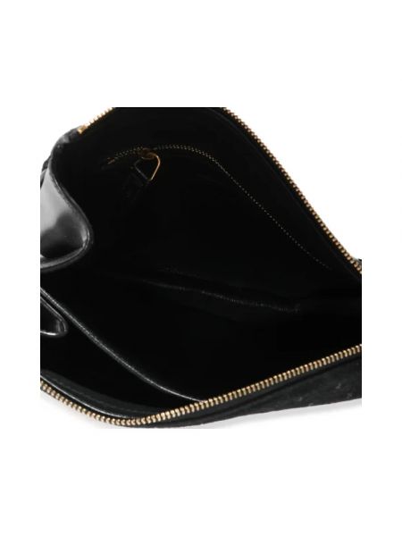 Torba na ramię zamszowa Yves Saint Laurent Vintage czarna