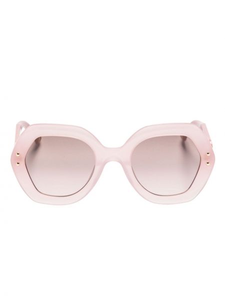 Oversize saulesbrilles Carolina Herrera rozā
