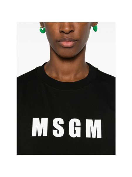 Koszulka z okrągłym dekoltem Msgm czarna