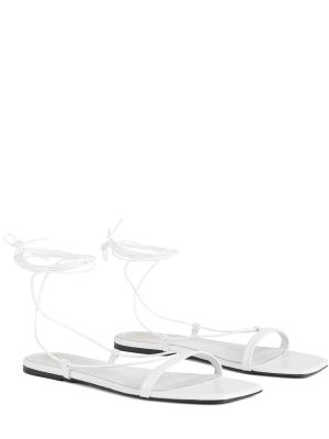 Kožené sandály bez podpatku Totême bílé