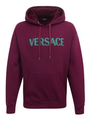 Хлопковое худи Versace фиолетовое