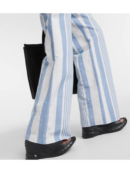 Prugaste pamučne lanene hlače Givenchy