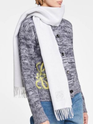 Кашемировый шерстяной шарф Loewe серый