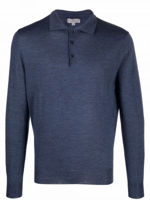 Strick sweatshirt mit geknöpfter Canali blau