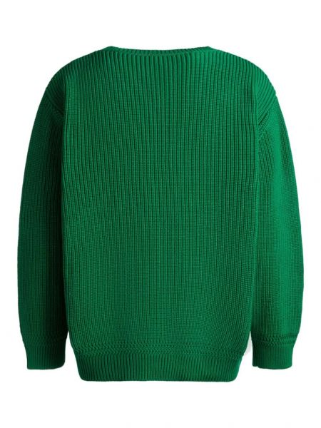 Kokvilnas džemperis ar izšuvumiem Bally zaļš