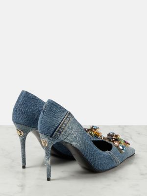 Pantofi cu toc de cristal Dolce&gabbana albastru