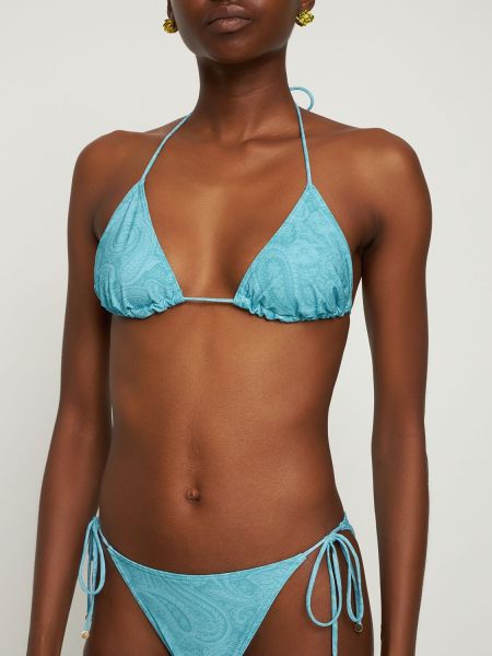 Bikini cu imagine cu model paisley Etro albastru