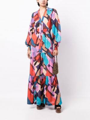 Dlouhé šaty s potiskem s abstraktním vzorem Rebecca Vallance