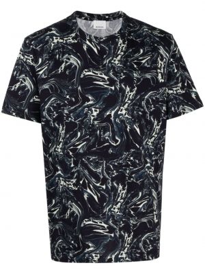 Bavlnené tričko s abstraktným vzorom Marant modrá