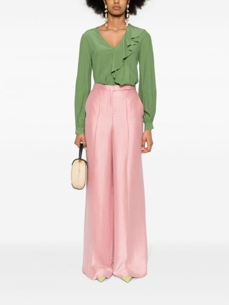 Bluzka z krepy Dvf Diane Von Furstenberg zielona