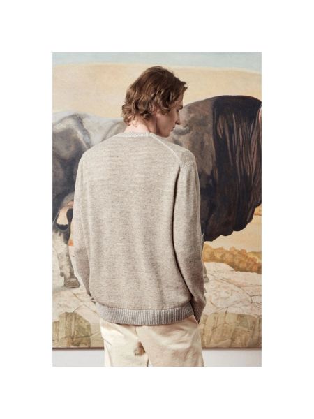 Jersey de lino con escote v de tela jersey Massimo Alba