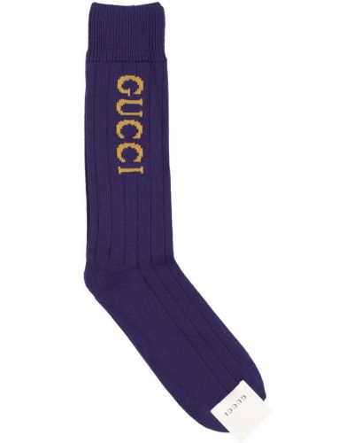 Žakárové bavlněné ponožky Gucci modré