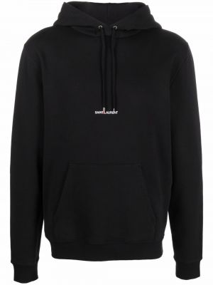 Raštuotas džemperis su gobtuvu Saint Laurent juoda