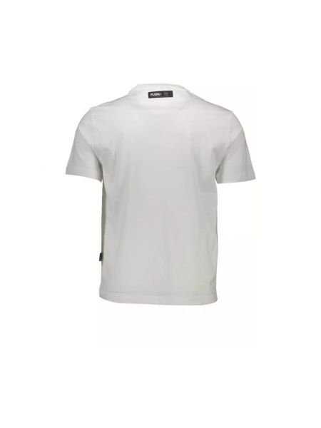 Koszulka z nadrukiem bawełniana Plein Sport biała