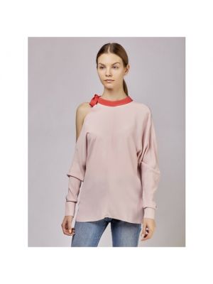 Блуза CRISTINAEFFE, повседневный стиль, прямой силуэт, открытые плечи, 38 розовый