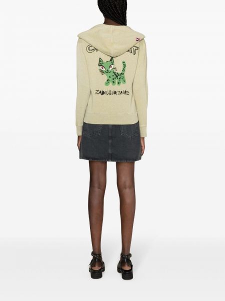 Medvilninis džemperis su gobtuvu Zadig&voltaire žalia