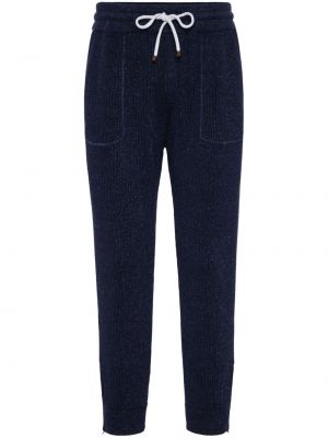 Pantalon en coton Brunello Cucinelli bleu