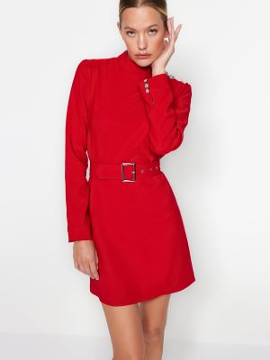 Rochie cu nasturi împletită Trendyol roșu