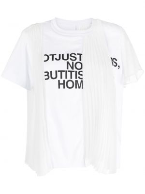 T-shirt trasparente Sacai bianco