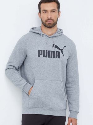 Mikina s kapucí s potiskem Puma šedá