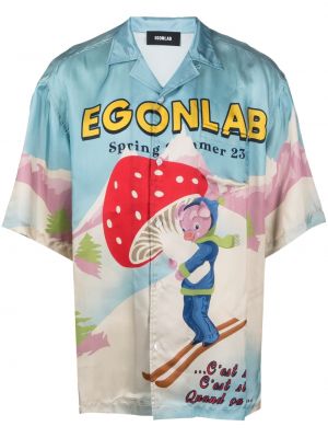 Hemd mit print Egonlab blau
