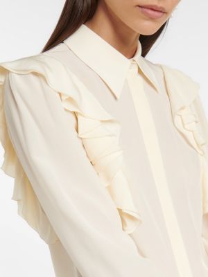 Копринена блуза Chloã© бяло