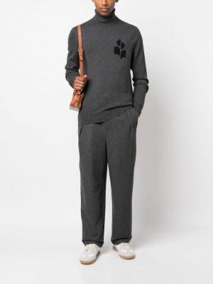 Pletený bavlněný svetr Isabel Marant šedý