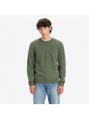 Cárdigan de lana de tela jersey de cuello redondo Levi's verde