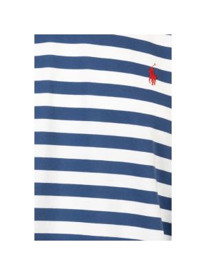 Camiseta de algodón a rayas elegante Ralph Lauren azul