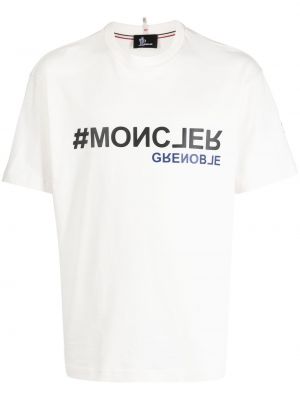 Памучна тениска Moncler Grenoble бяло